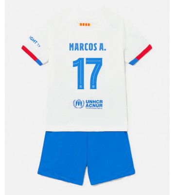 Barcelona Marcos Alonso #17 Segunda Equipación Niños 2023-24 Manga Corta (+ Pantalones cortos)